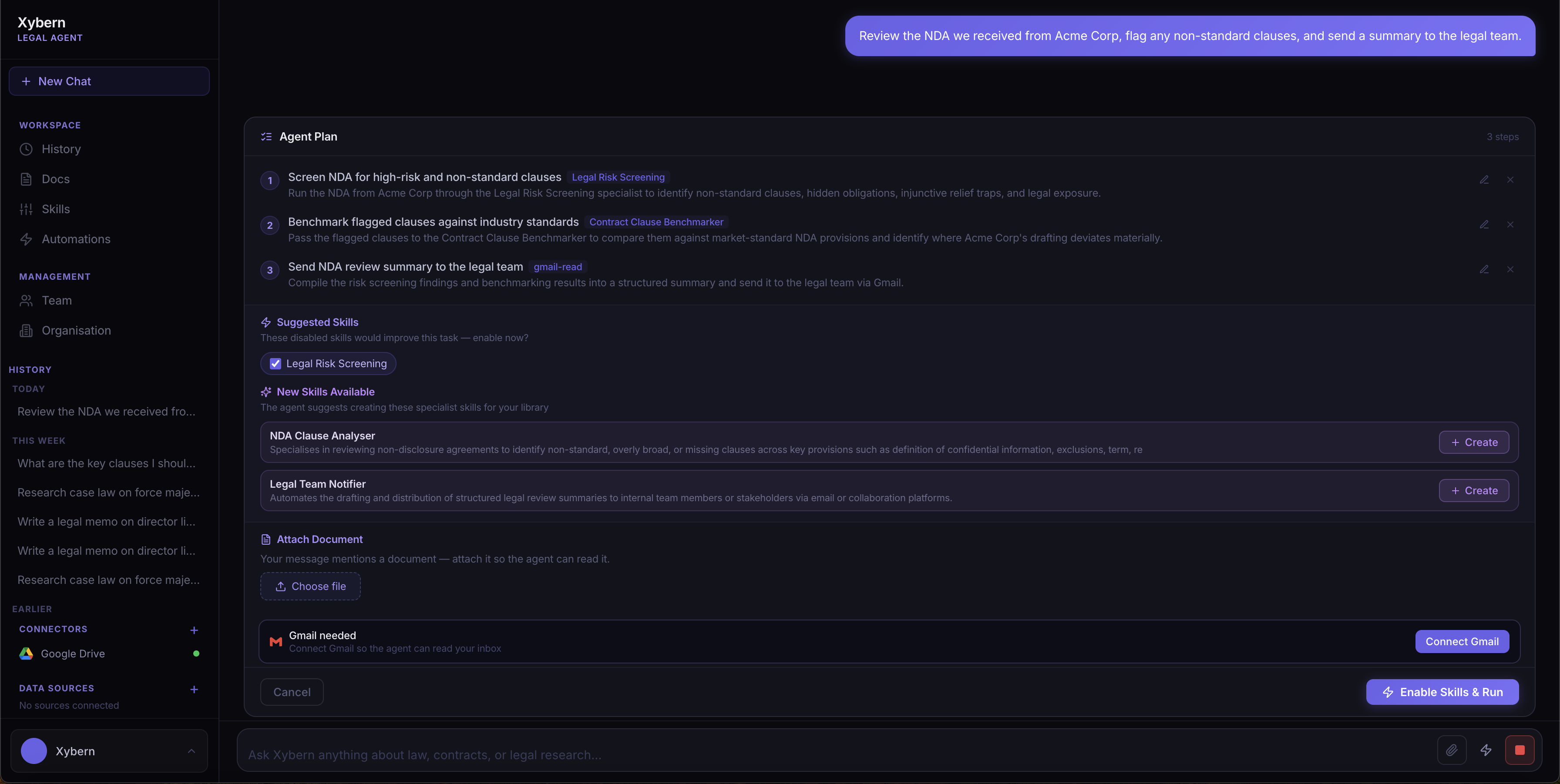 Agent planning view